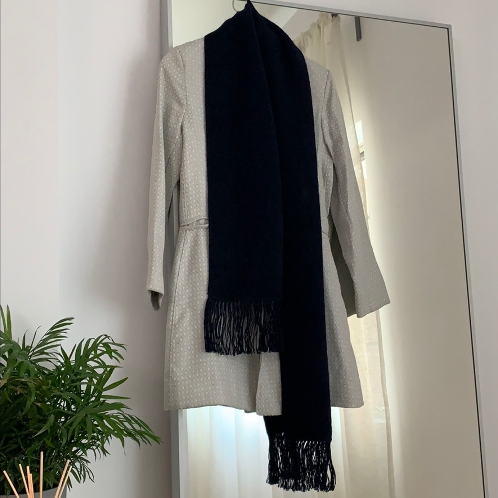 Navy Alpaca Wool Scarf Wrap Made in Peru